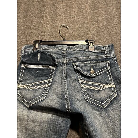 Decree Jeans Mens 34x30 Blue Distressed Bootcut Regular Fit Denim BKE Y2K - Picture 6 of 12